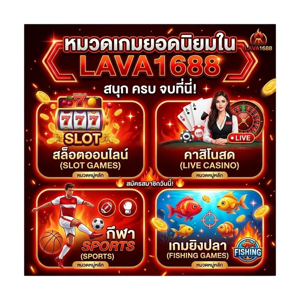 หมวดเกมยอดนิยมในlava1688